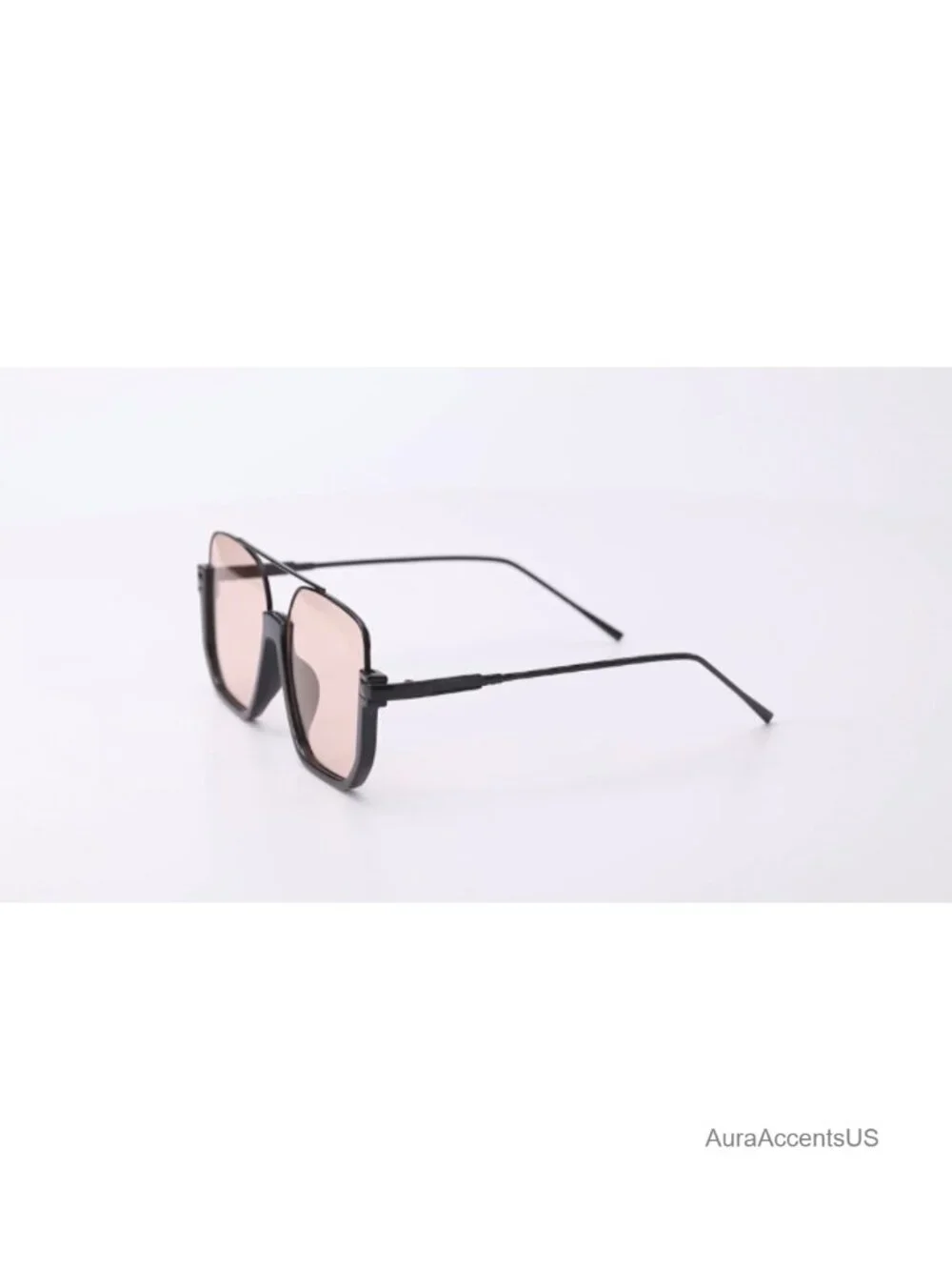 Oversize Pilot Sunglasses Square Semi-Rimless UV400 Retro Aviator Shades